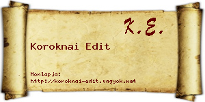 Koroknai Edit névjegykártya